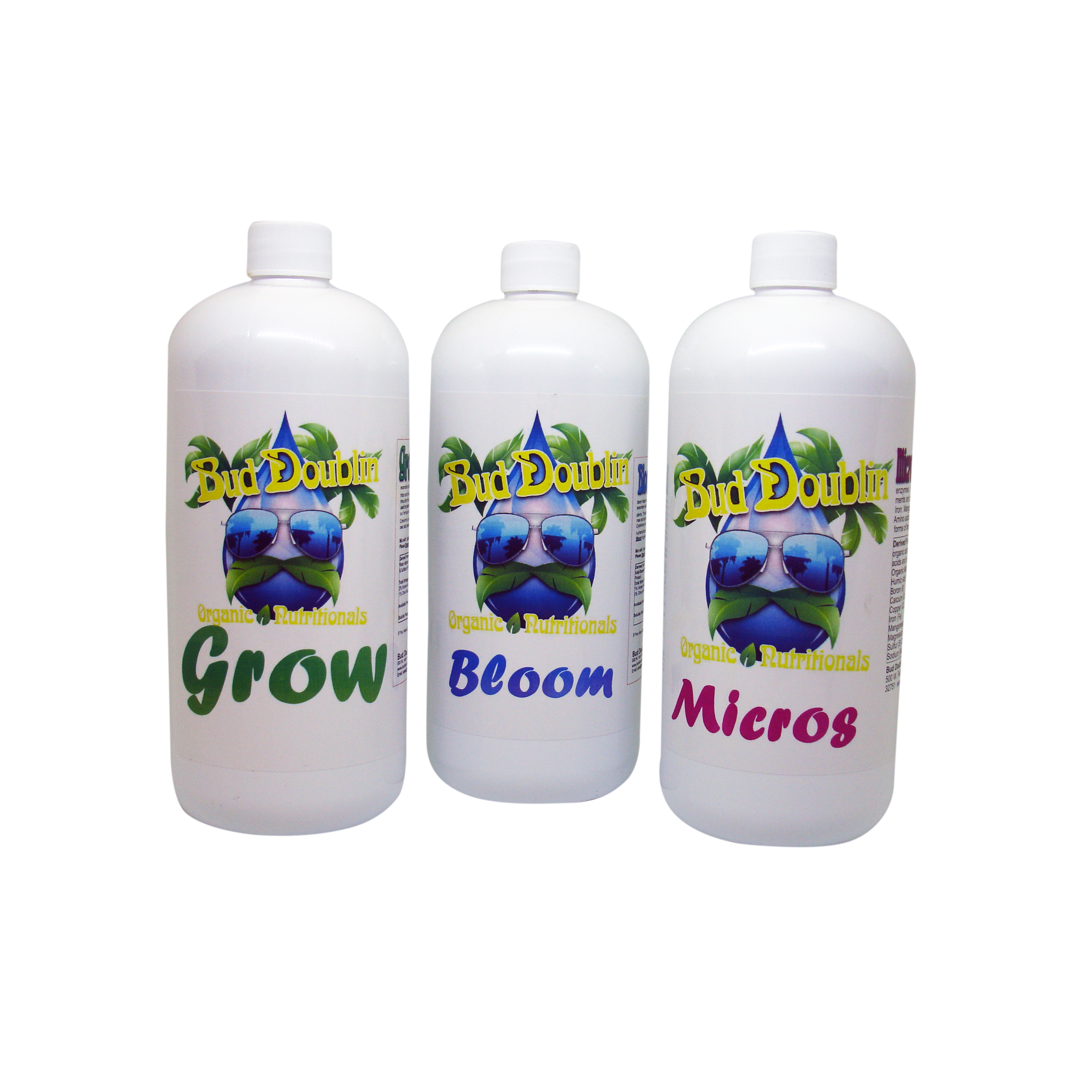organic liquid bloom fertilizer Bud Doublin Grower's 3 Pack- Micros, Grow & Bloom – GS Plant Foods
