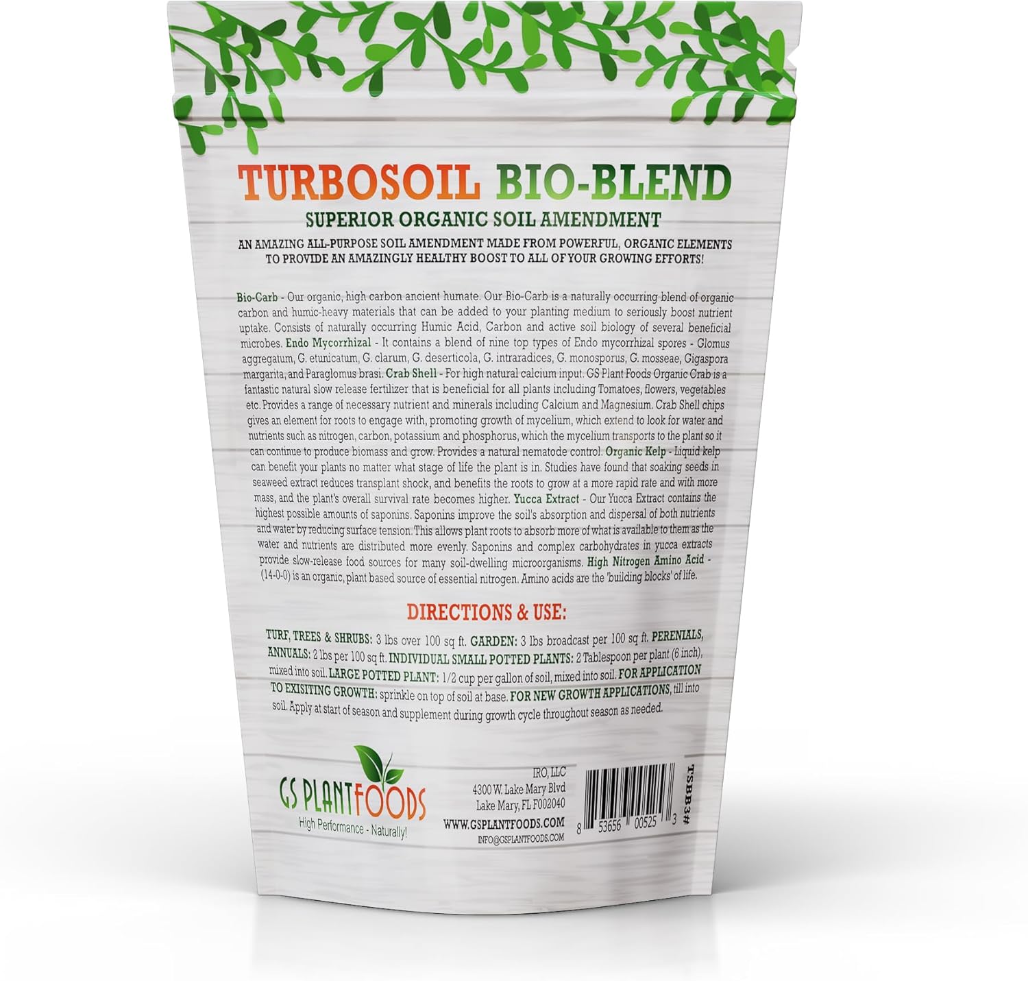 Turbo Soil Bio-Blend, Superior Organic Soil Amendment, 3 pound bag