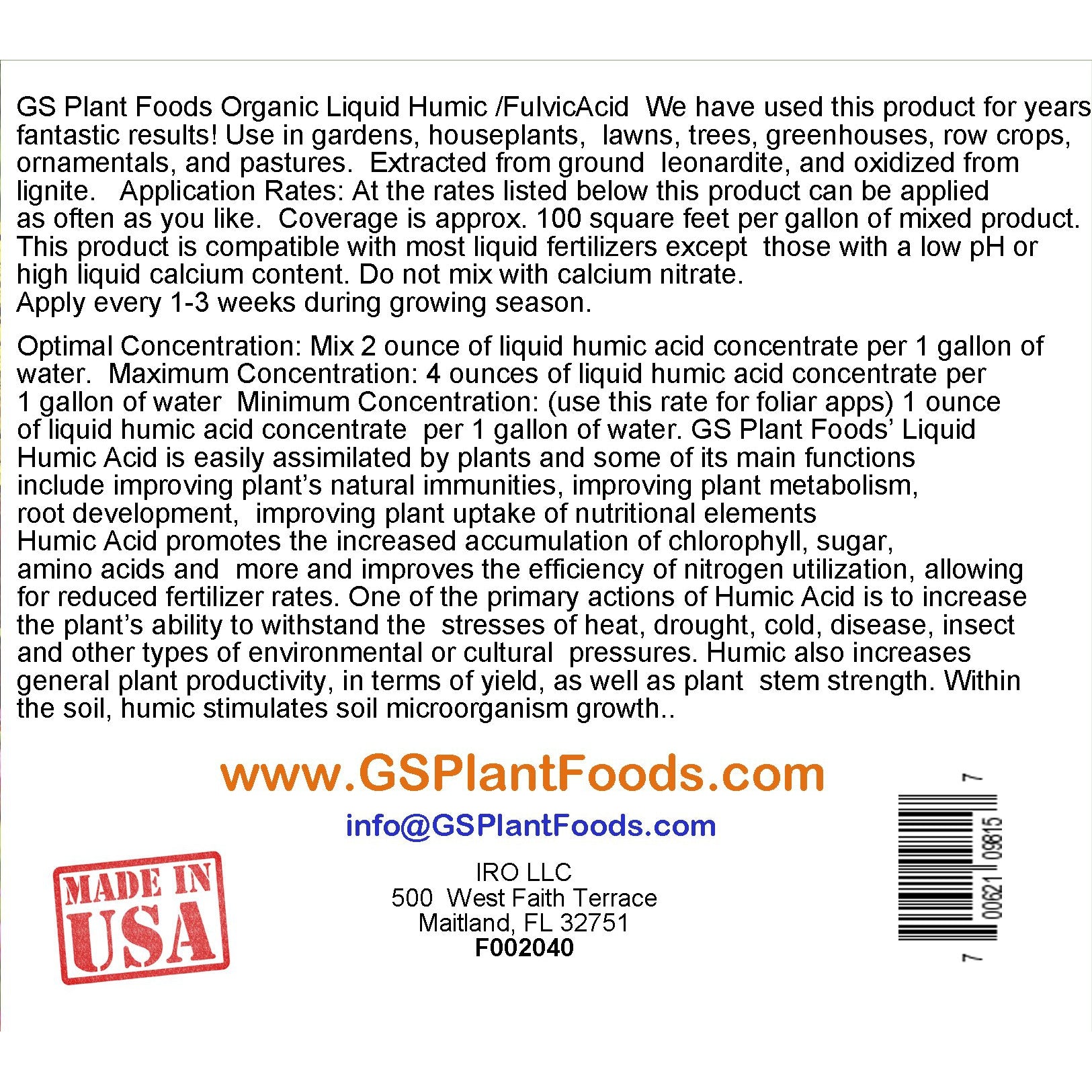 Organic Liquid Humic Acid