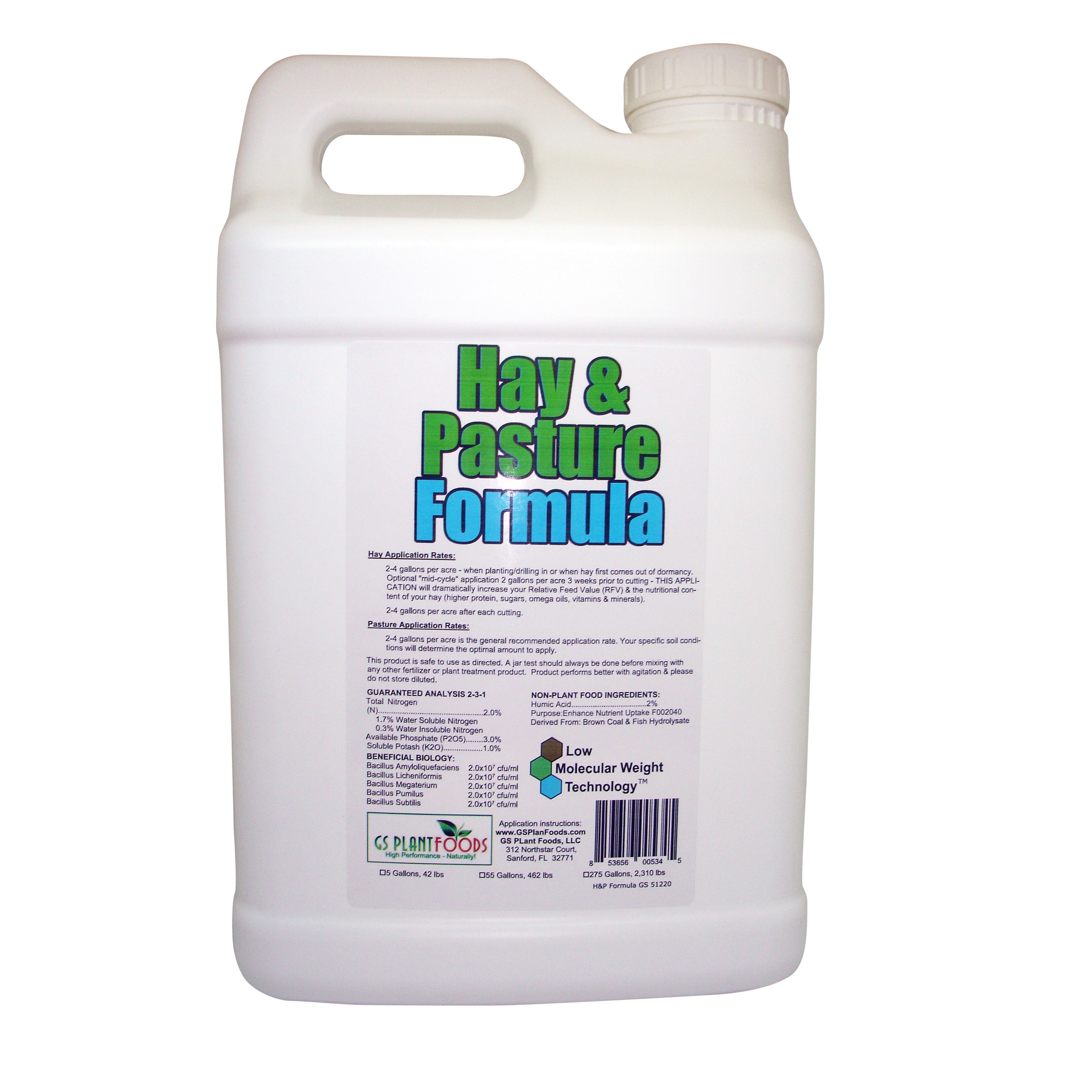 Hay & Pasture Formula - Organic Pasture Fertilizer with Humic Acid & Fulvic Acid