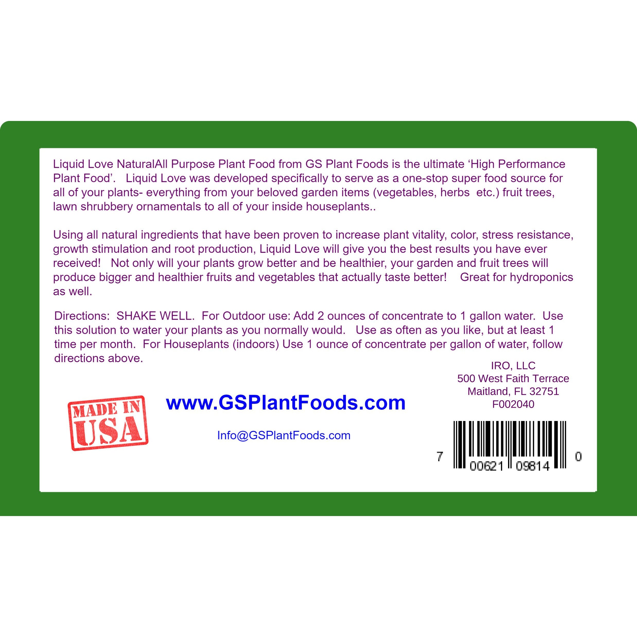 Liquid Love- All Purpose Natural Plant Food