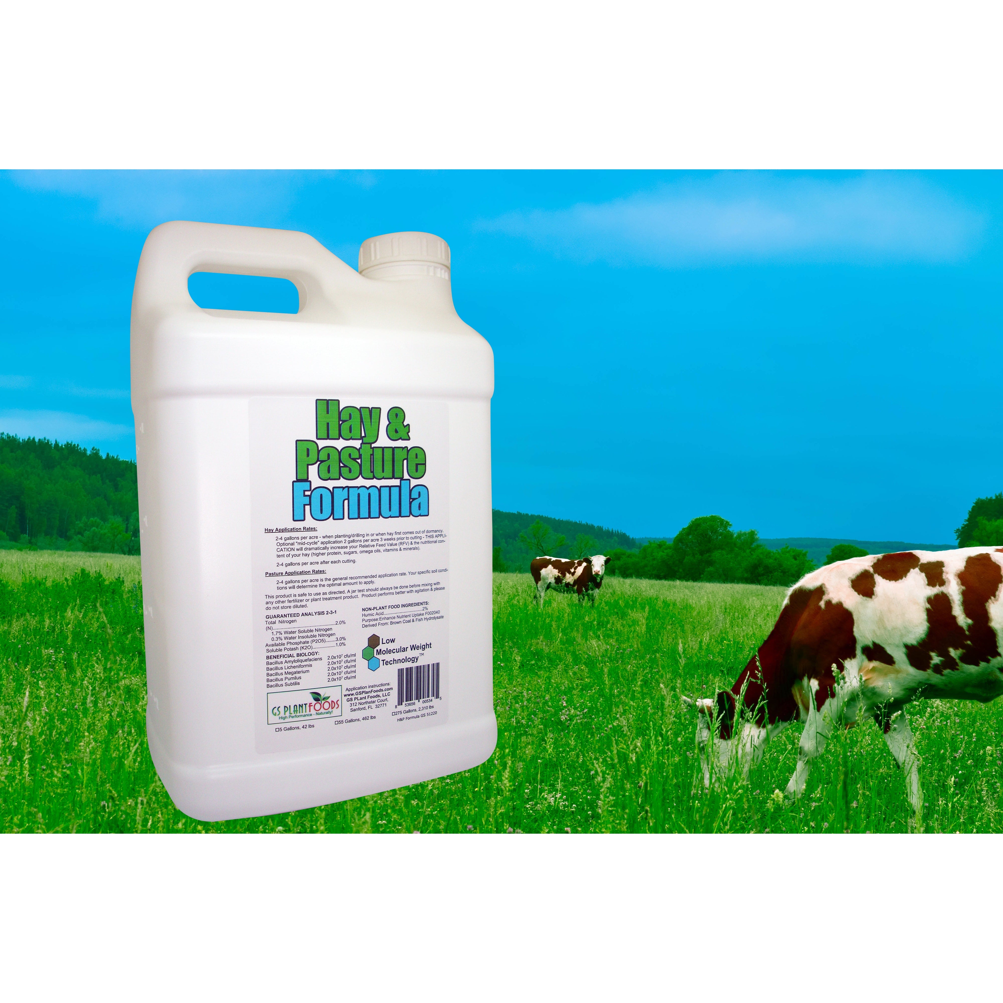 Hay & Pasture Formula - Organic Pasture Fertilizer with Humic Acid & Fulvic Acid