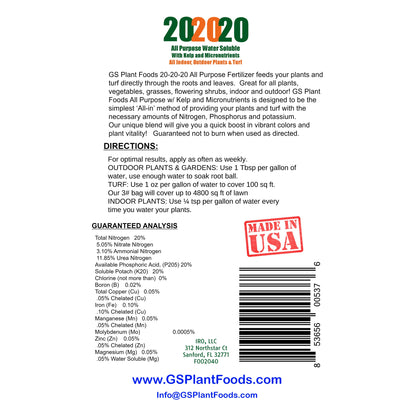 20-20-20 All Purpose Fertilizer with Kelp and Micronutrients