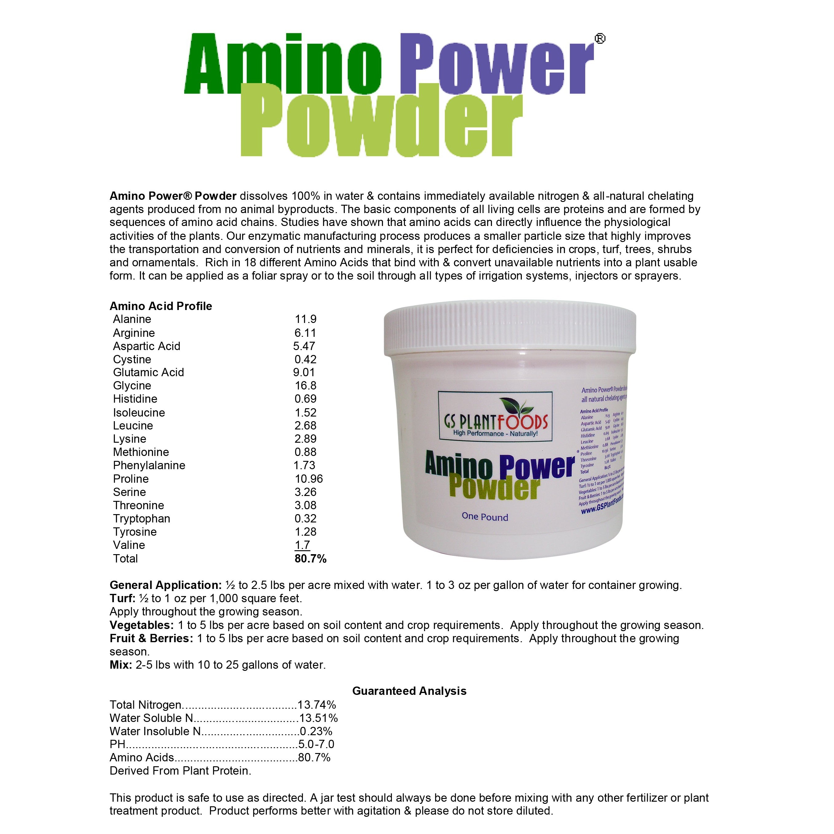 14-0-0 Amino Power Powder by GS Plant Food