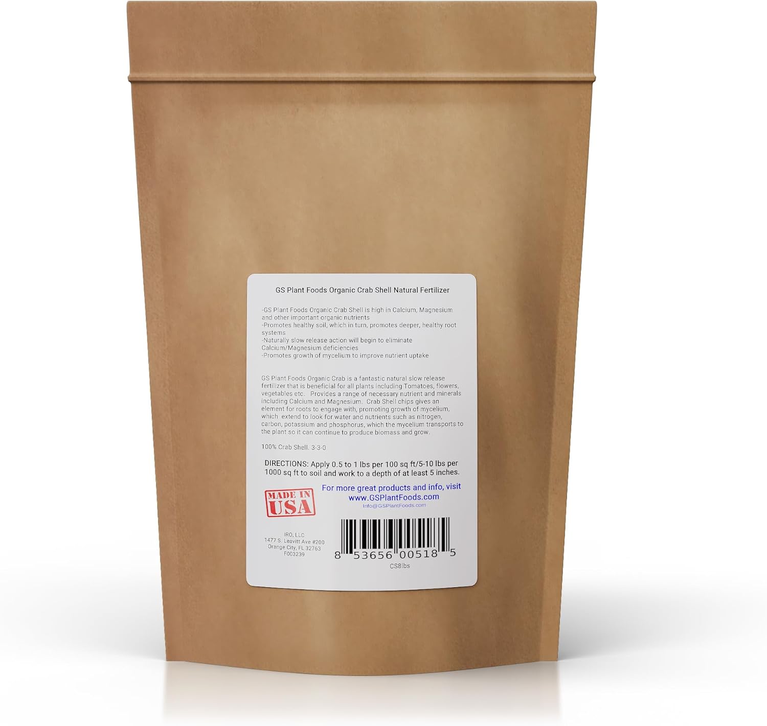 Organic Crab Shell Natural Fertilizer Calcium Booster 3-3-0