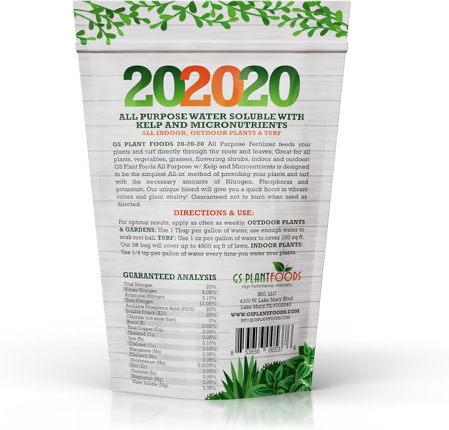 20-20-20 All Purpose Fertilizer with Kelp and Micronutrients