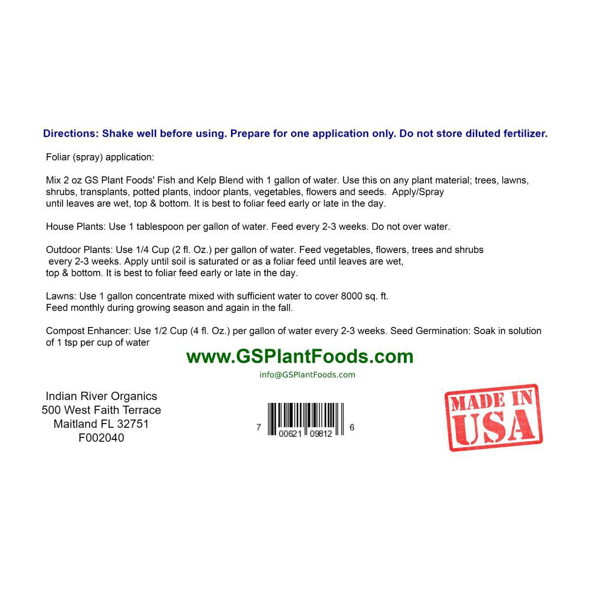 Fish & Kelp Liquid Blend Organic
