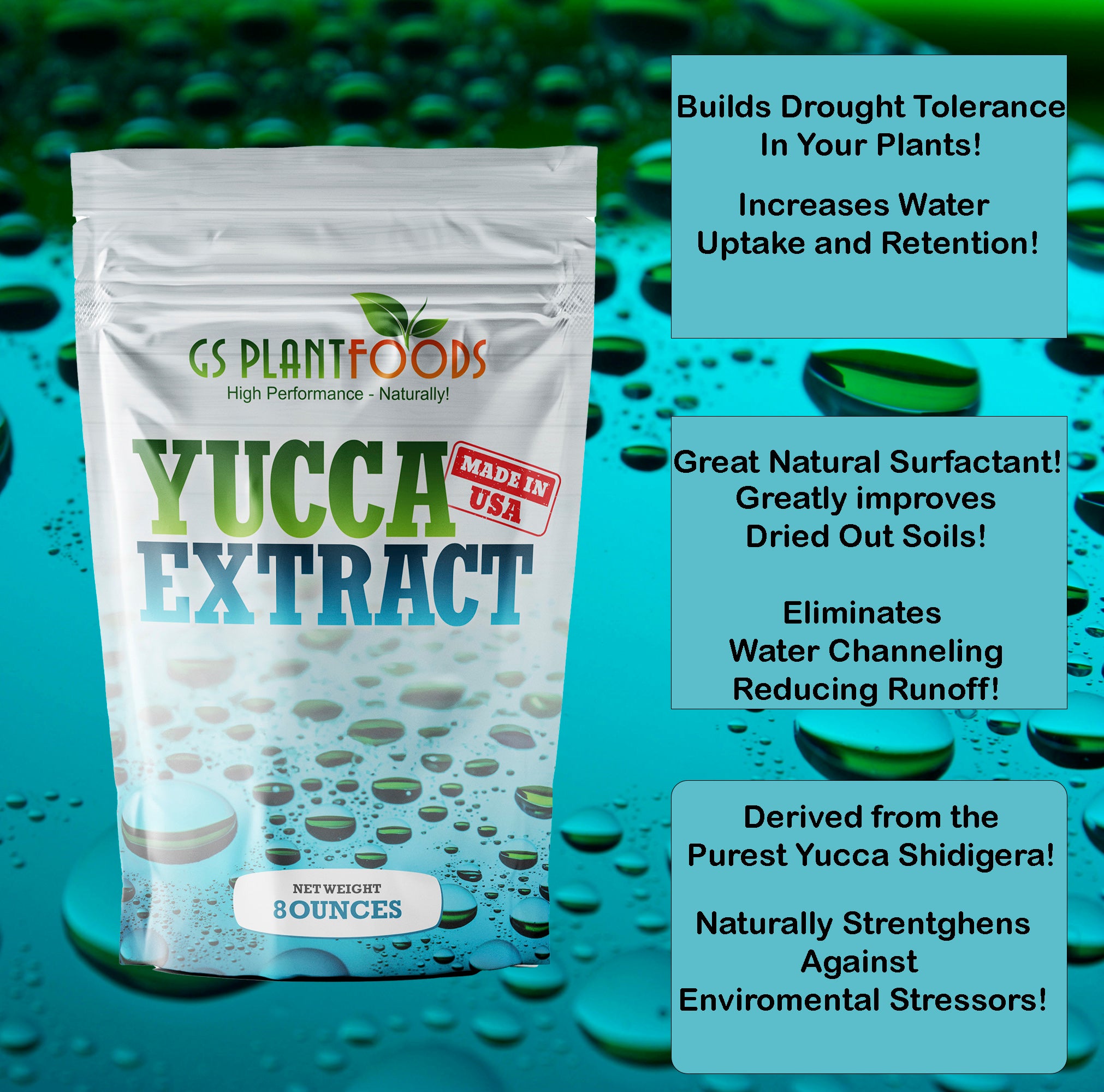 Yucca Extract- Organic wetting Agent and surfactant 8 oz
