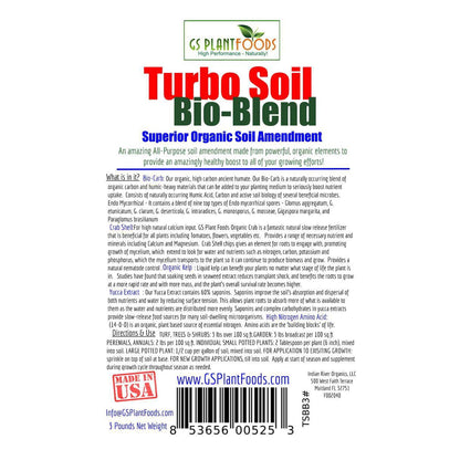 Turbo Soil Bio-Blend, Superior Organic Soil Amendment, 3 pound bag