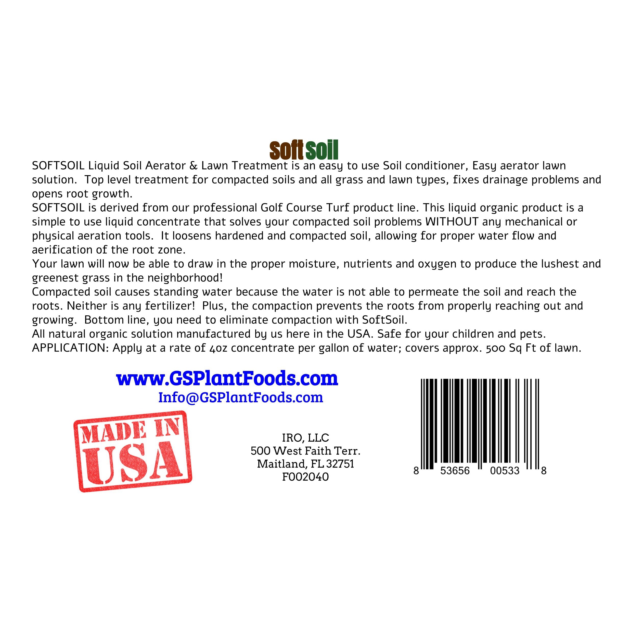 Soft Soil Liquid Soil Aerator & Lawn Treatment